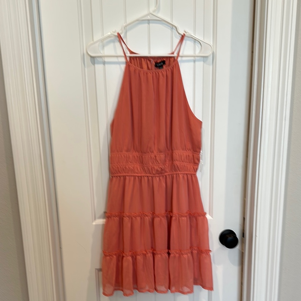Lush Coral Halter Dress
